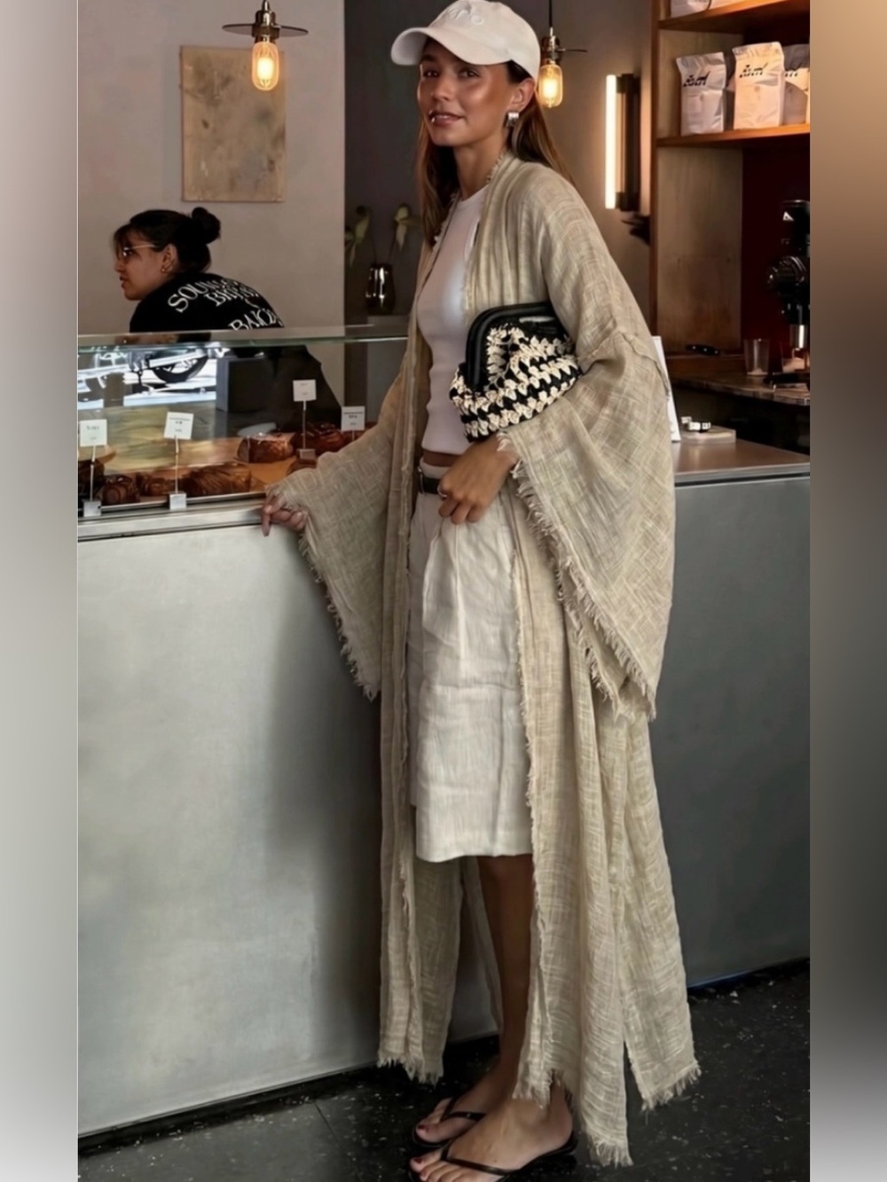 Linen kimono Long Stone